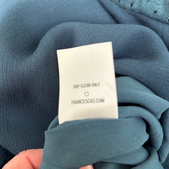 Blue Rail Peach/Pick Floral Embroidered Teal Blouse Lined Open Back Women’s XS - Picture 12 of 12